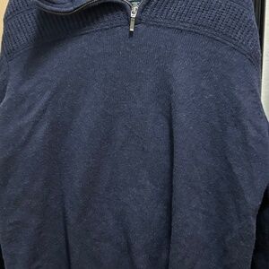 Men’s Black XL British Khaki Quarter Zip Sweater – Lambswool Blend